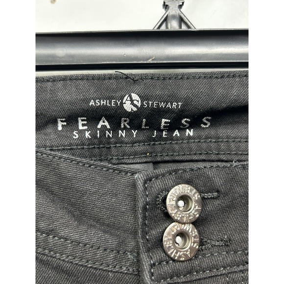 Ashley Stewart Jeans Womens 14 Regular Black Fearless Skinny Stretch High Rise - Picture 4 of 9